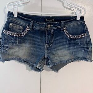 Shyanne Blue Jean Shorts Distressed Cut-Off Style